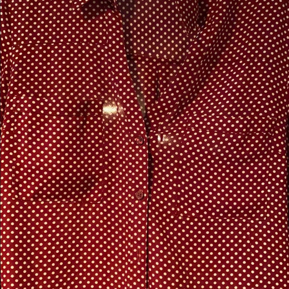 Red button down - Picture 2 of 3
